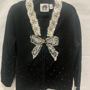 Vintage Storybook Knits limited edition bow cardigan. Rare,festive,cottagecore